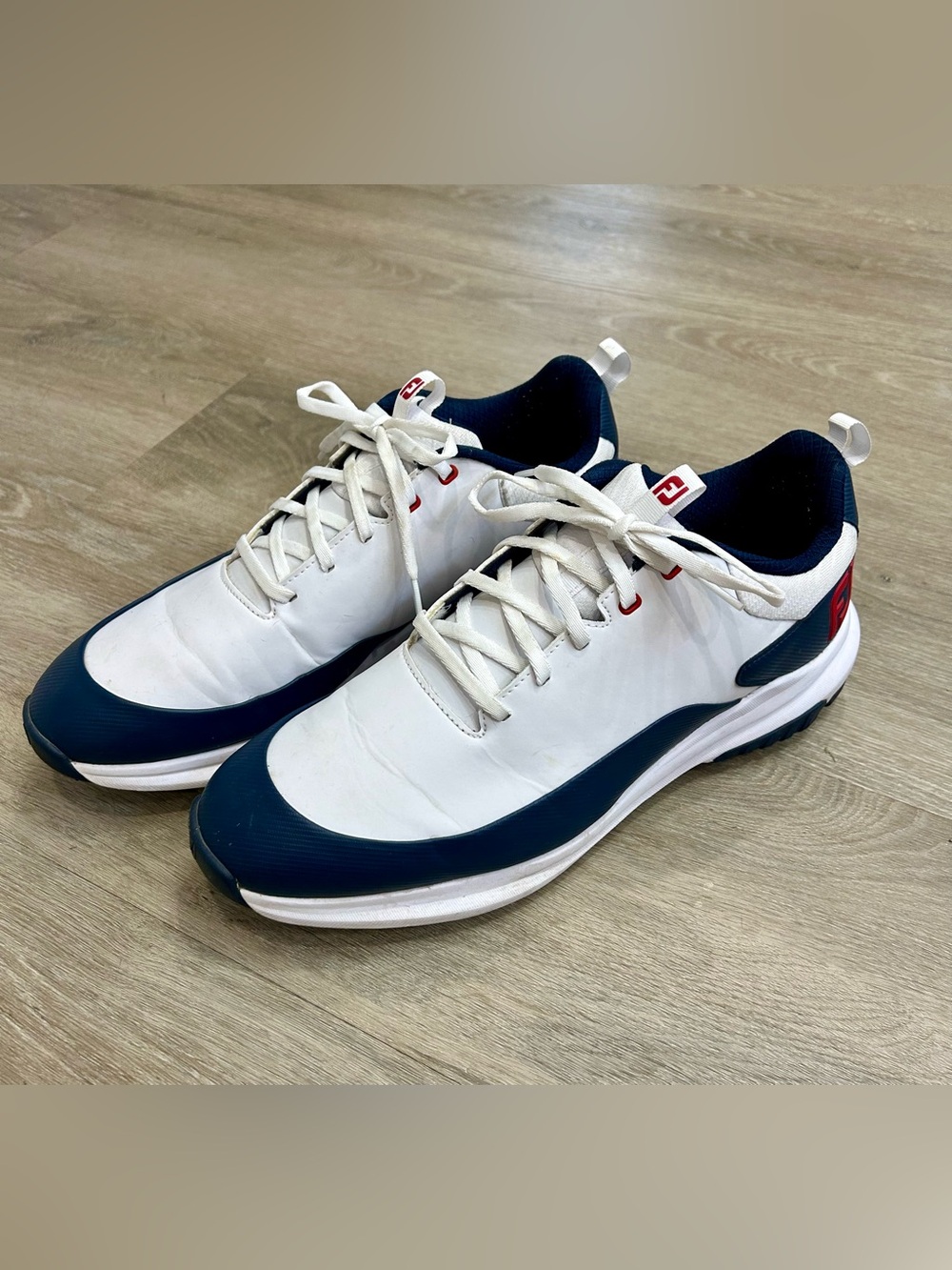 FootJoy White and Navy Athletic Golf Sneakers